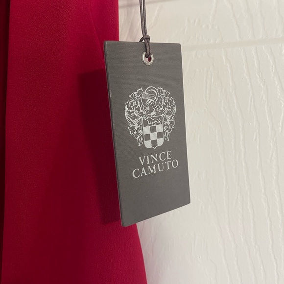 New NWT Vince Camuto Red Cocktail Dress with Ruffle strap - Picture 3 of 5